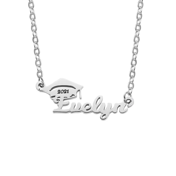 Personalized Bachelor Cap Name Necklace Graduation Gifts