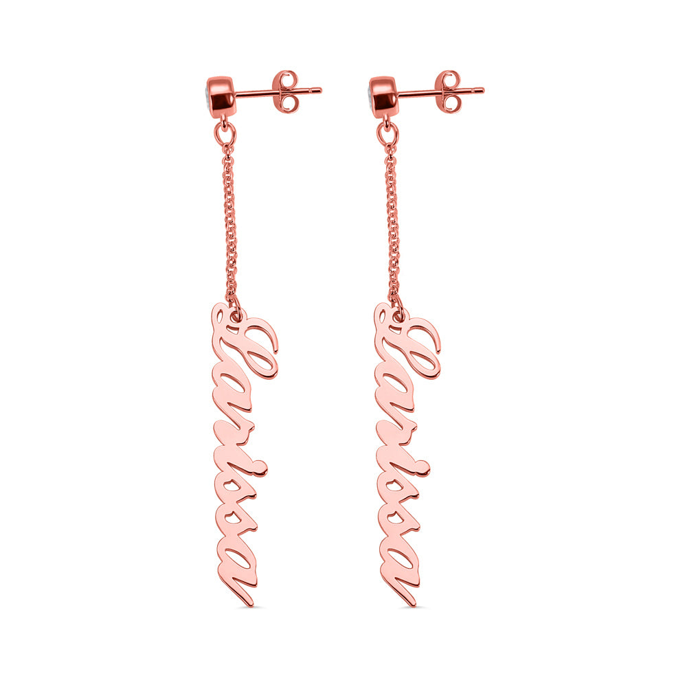 Personalized Name Chain Drop Earring