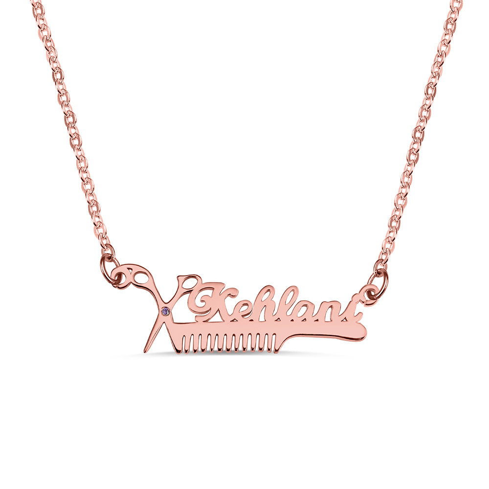 Custom Hairdresser Birthstone Necklace