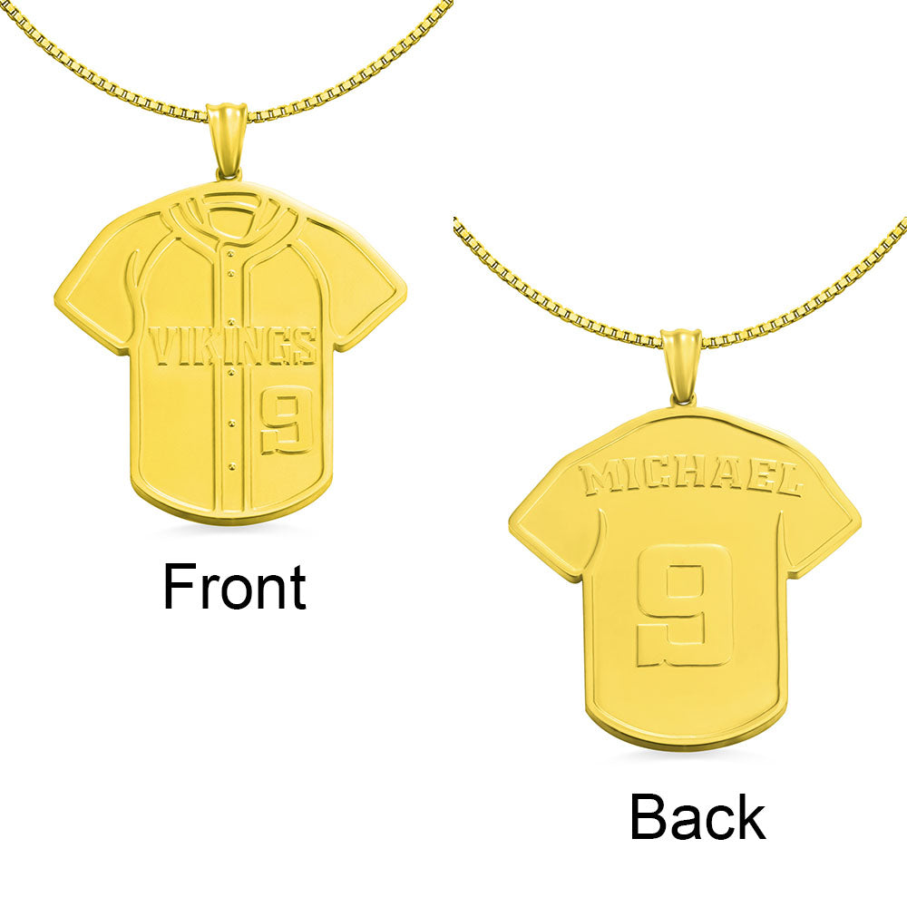Personalized Name and Number Baseball Jersey Necklace