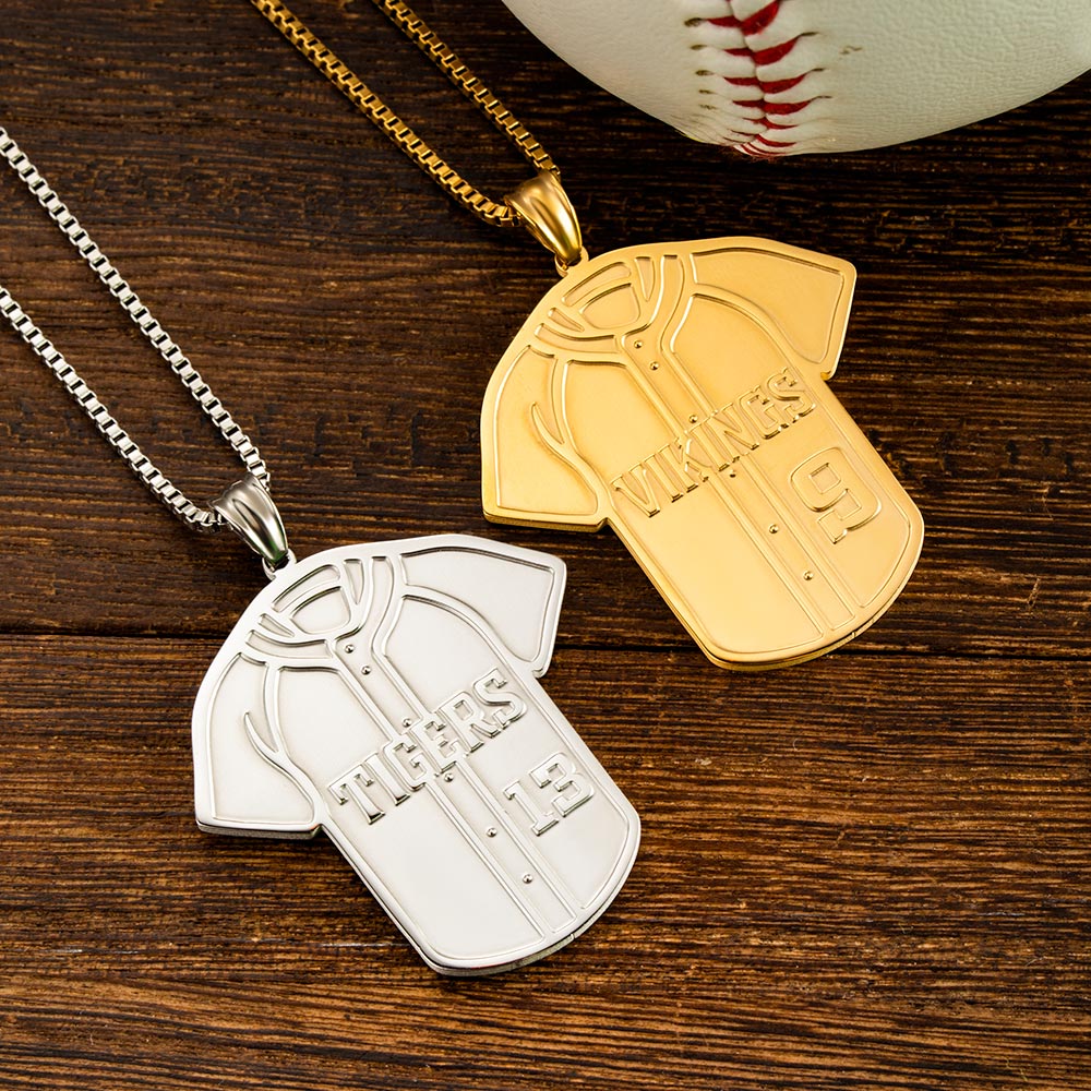 Personalized Name and Number Baseball Jersey Necklace
