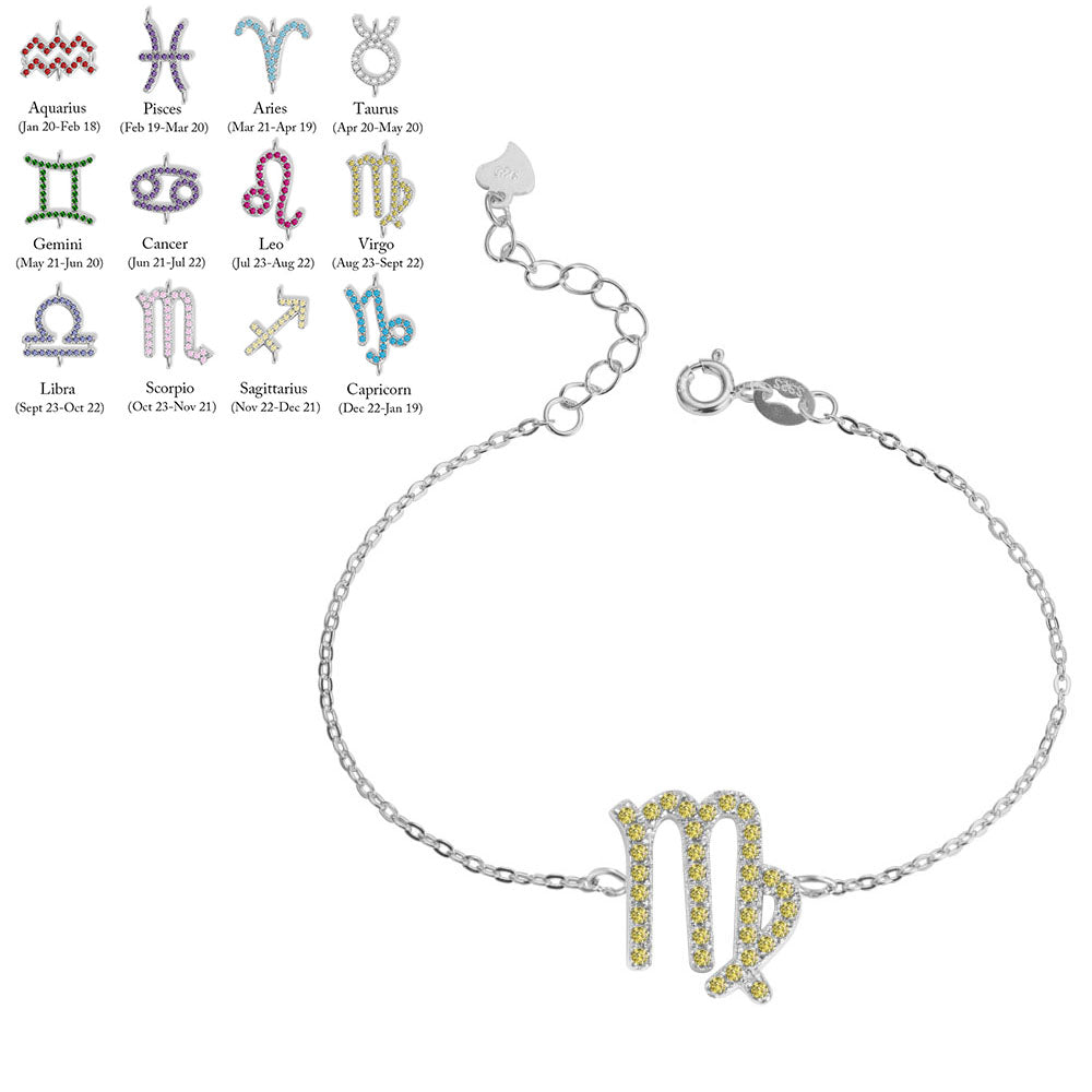 Zodiac Bracelet & Constellation Anklet with Birthstone