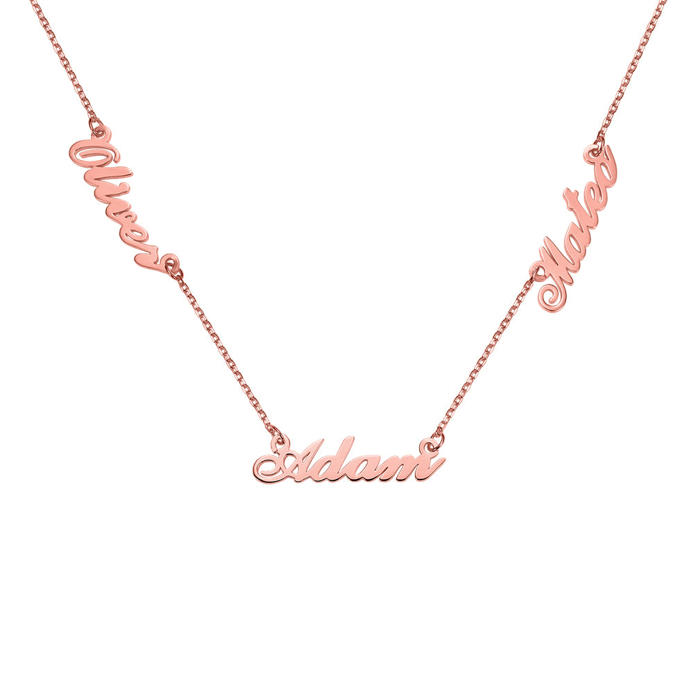 Personalized Tres-Names Necklace sterling silver