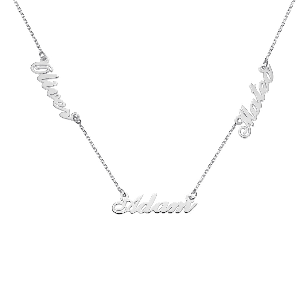 Personalized Tres-Names Necklace sterling silver