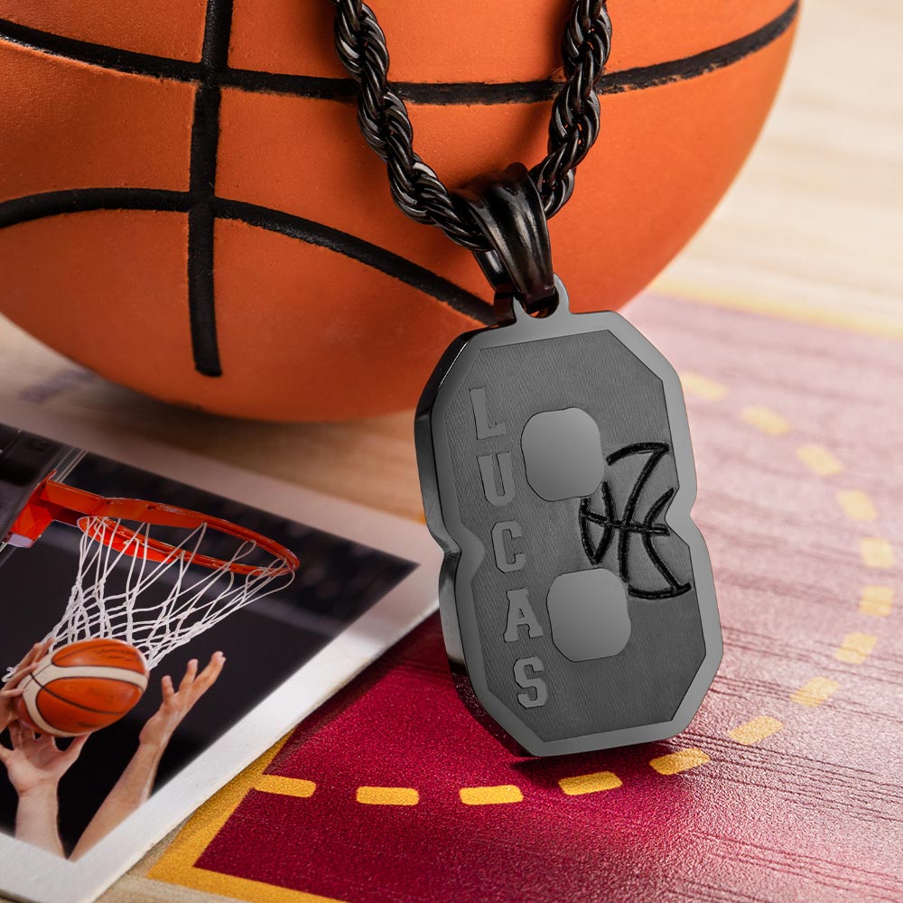Custom Basketball Number Necklace