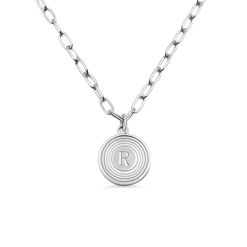 Personalized Initial Link Necklace-Sterling Silver 925