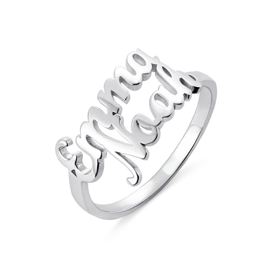 Personalized Double Name Ring Gift Sterling Silver 925