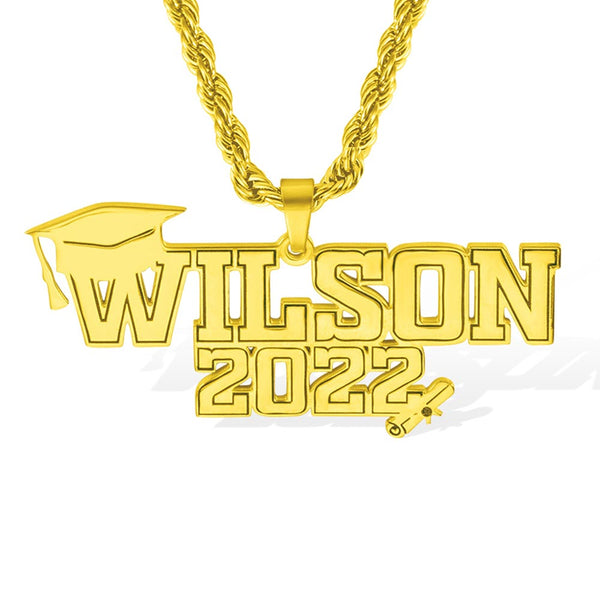 Personalized Class of 2022 Graduation Necklace with Name