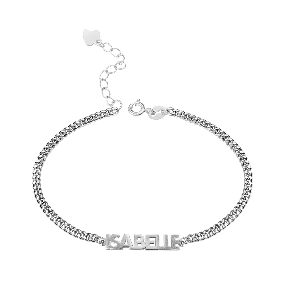 Personalized Bold Letter Chain Bracelet