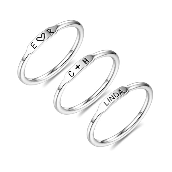 Personalized Sterling Silver 925 Stackable Rings