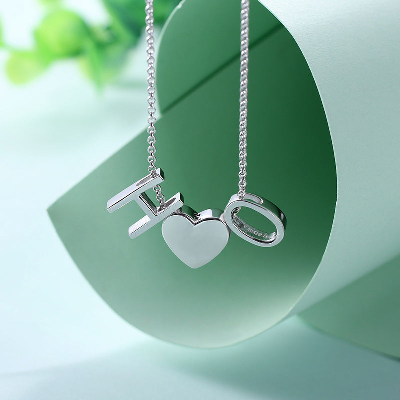 Personalized Two Letters Heart Necklace