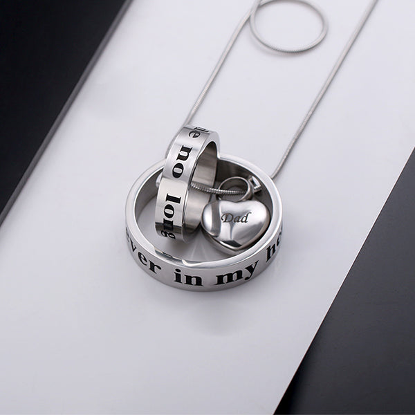 Forever in My Heart Stainless Steel Cremation Urn Necklace for Ashes