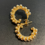 18k Gold Filled Beaded Hoop Earrings