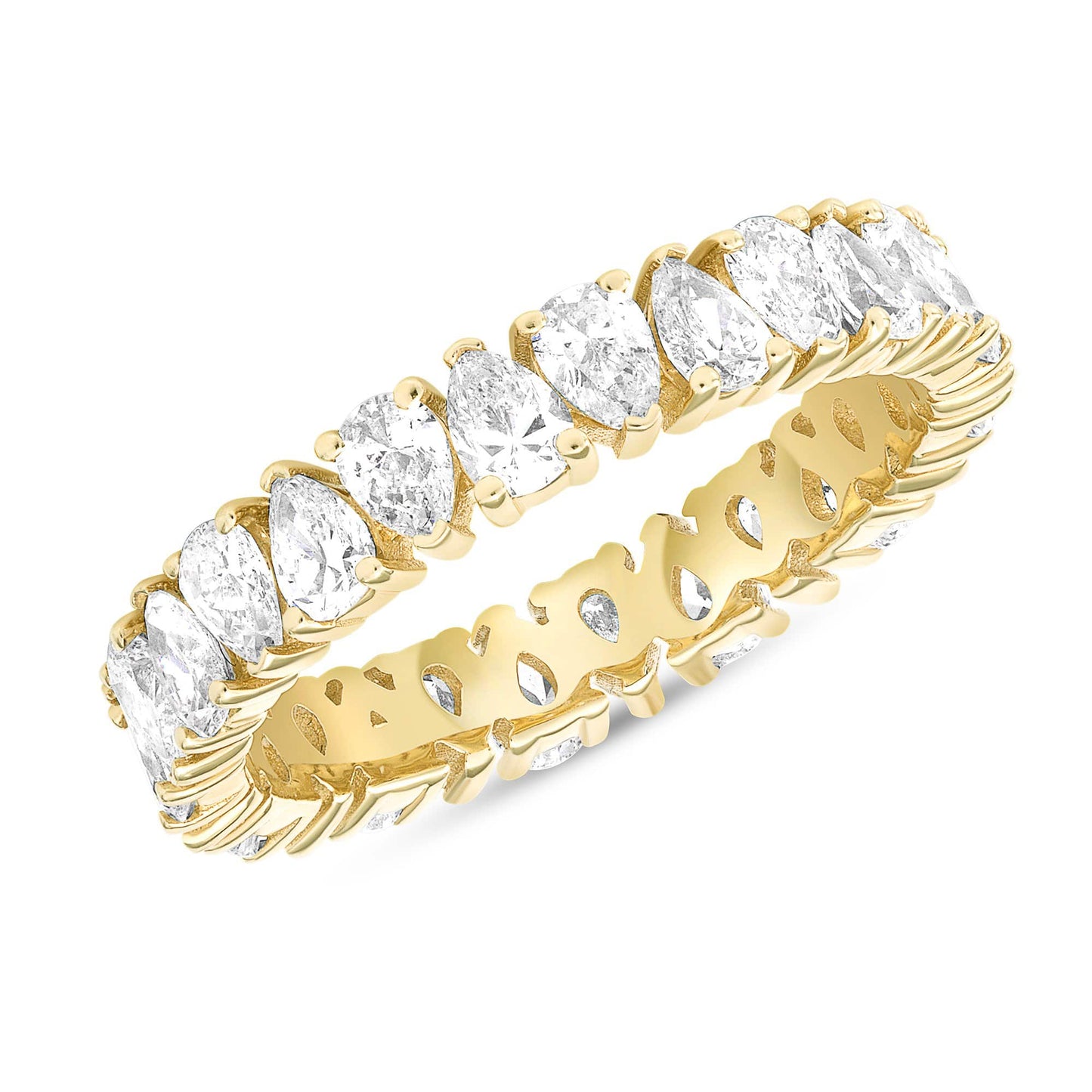 18K Gold Filled Pear Shaped CZ Ring