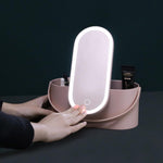 Travel Makeup Organizer with LED Lighted Mirror
