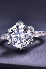 5 Carat Moissanite Ring with Heart Halo