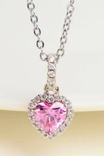 Pink Heart Moissanite Necklace