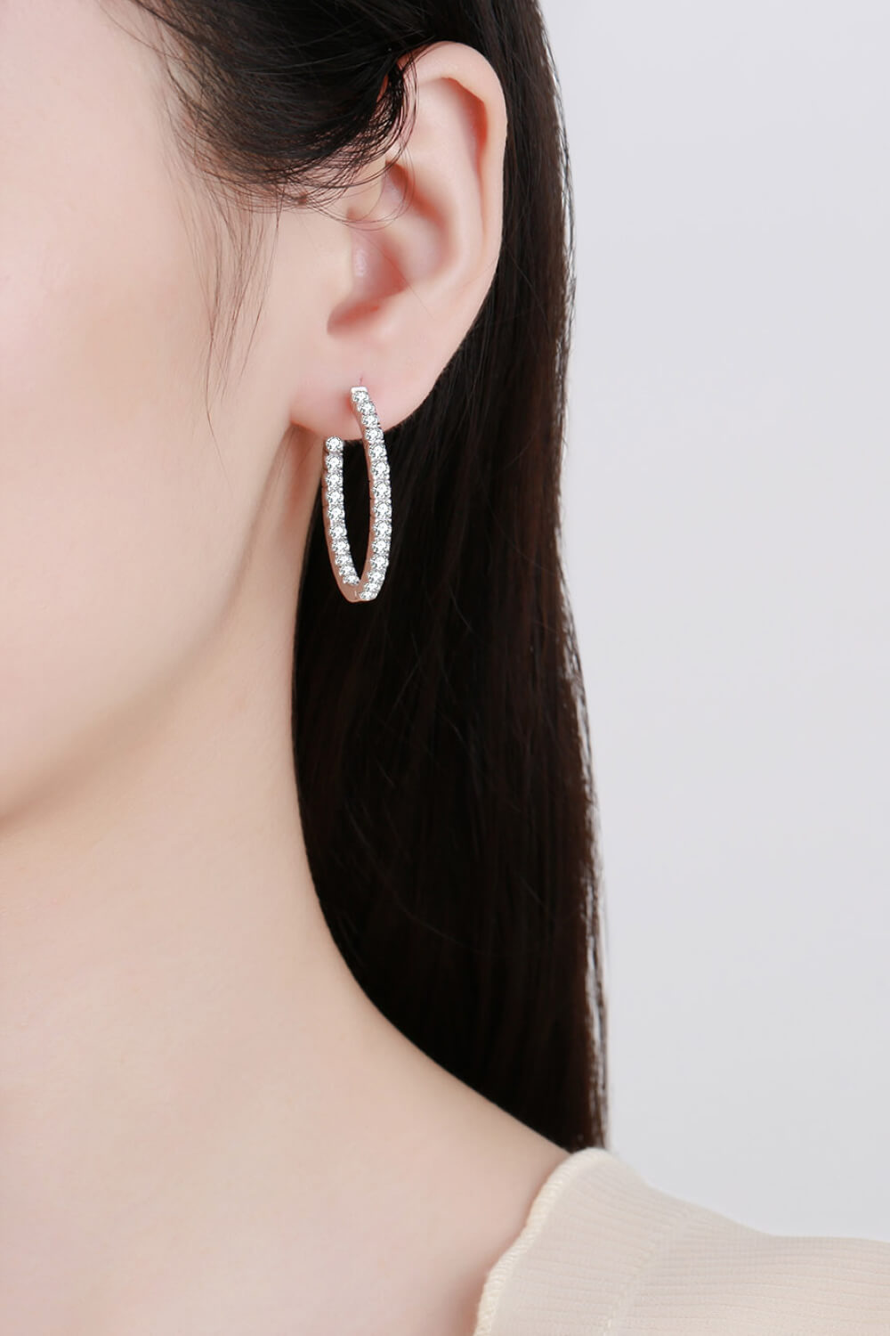 1 Inch Classic Moissanite Hoop Earrings