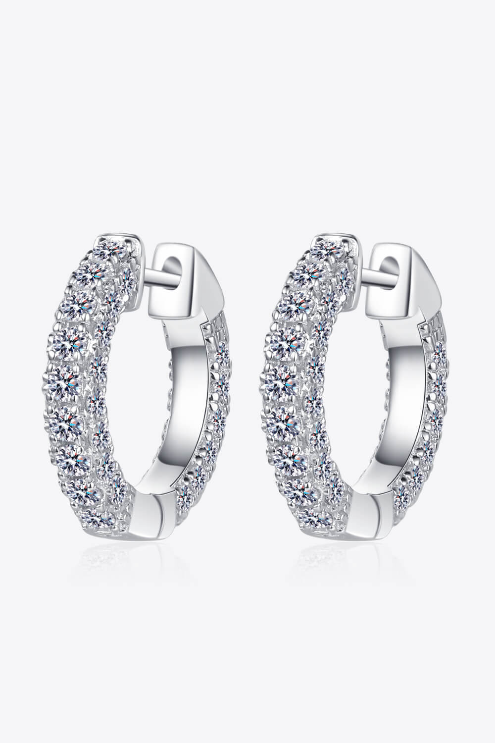 Cluster Moissanite Huggie Earrings