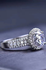 Tripple Row 2 Carat Moissanite Classic Round Ring