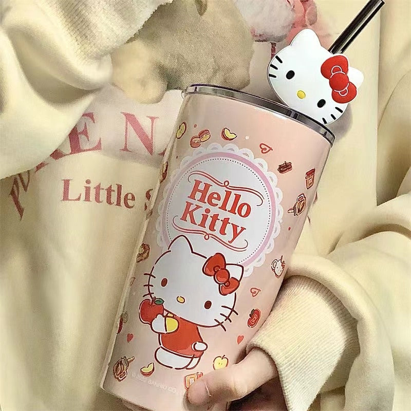 20oz Double Wall Insulated Hello Kitty and Friends Cup W/ Charm and Straw