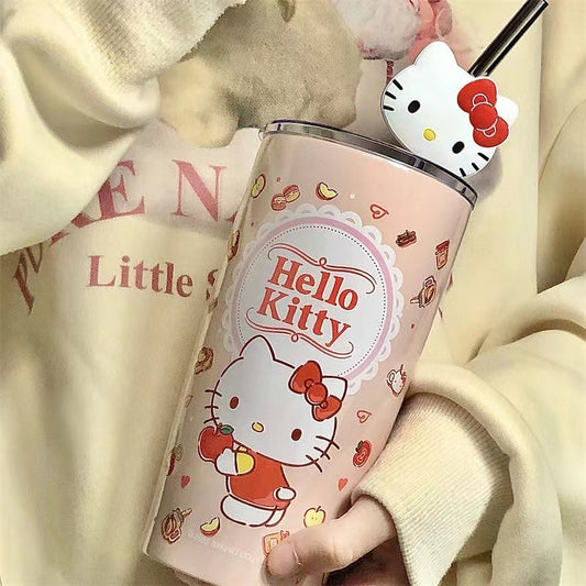 20oz Double Wall Insulated Hello Kitty and Friends Cup W/ Charm and Straw