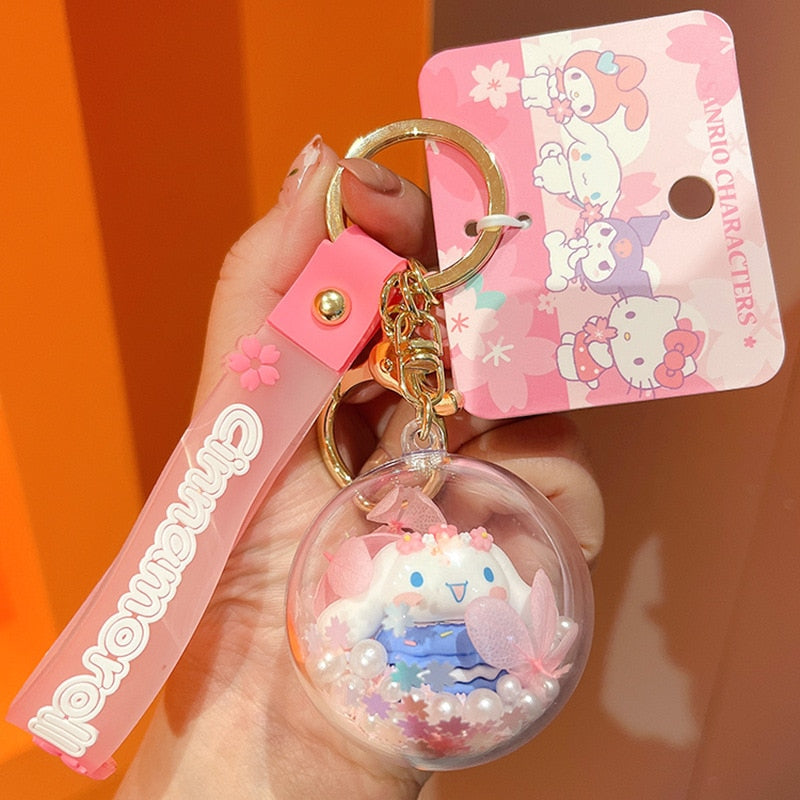 Hello Kitty & Friend Key Chain W/ Wrist Band and Charms