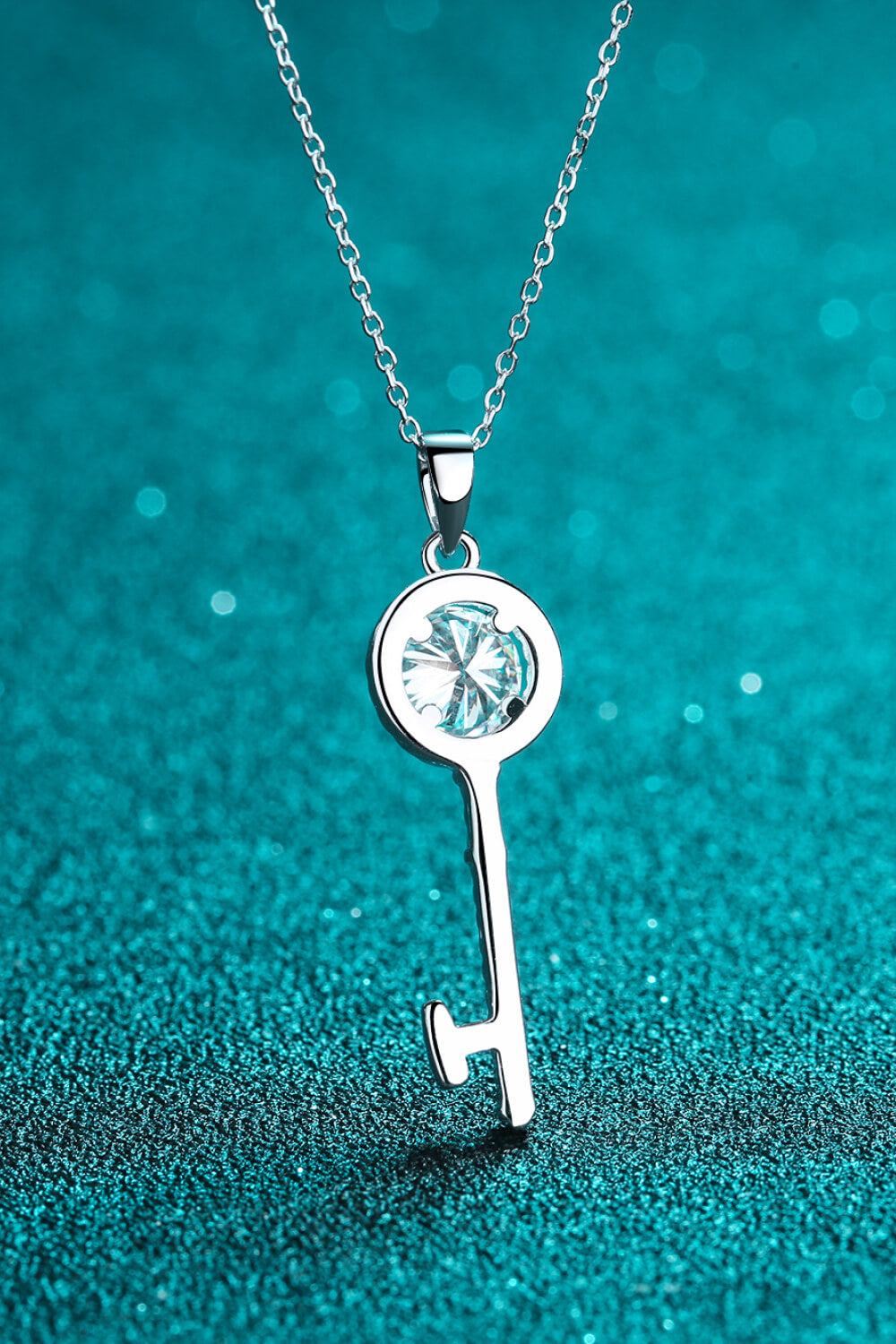 Classic Skeleton Key Moissanite Necklace