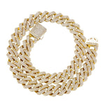 18K GOLD FILLED 14MM CUBAN MICRO PAVE CZ CHAIN