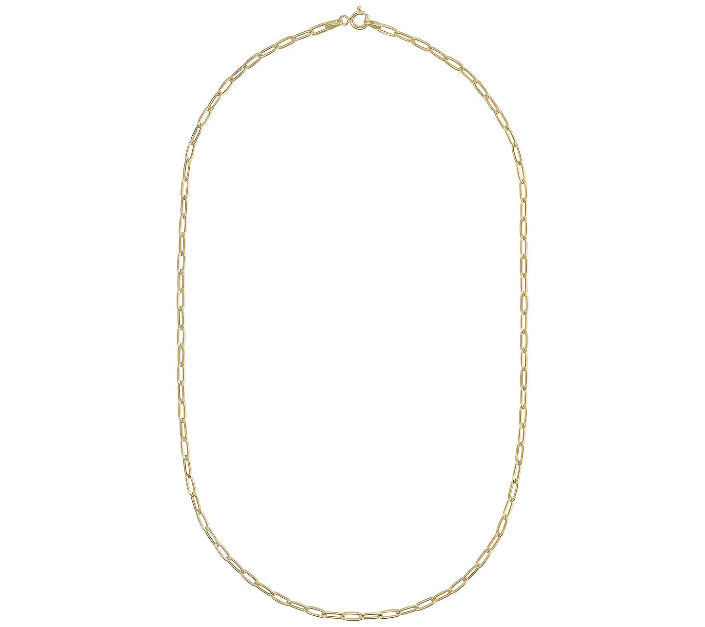 18K GOLD FILLED 2MM DAINTY PAPER CLIP CHAIN