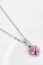 Pink Heart Moissanite Necklace