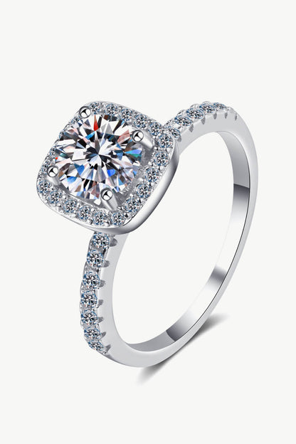 Classic Square Halo Moissanite Ring