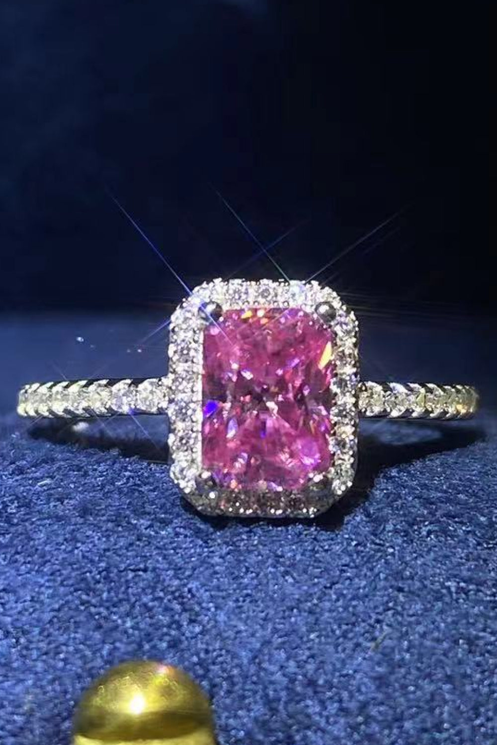 2 TCW Pink Emerald Moissanite Ring